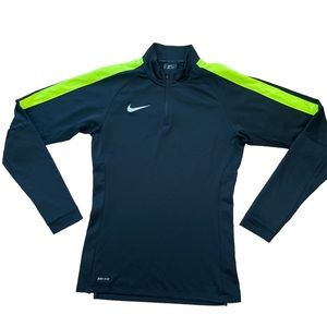 Nike Futbol Women’s Soccer Long Sleeve Shirt Size XS 1/4 Zip Black And‎ Yellow